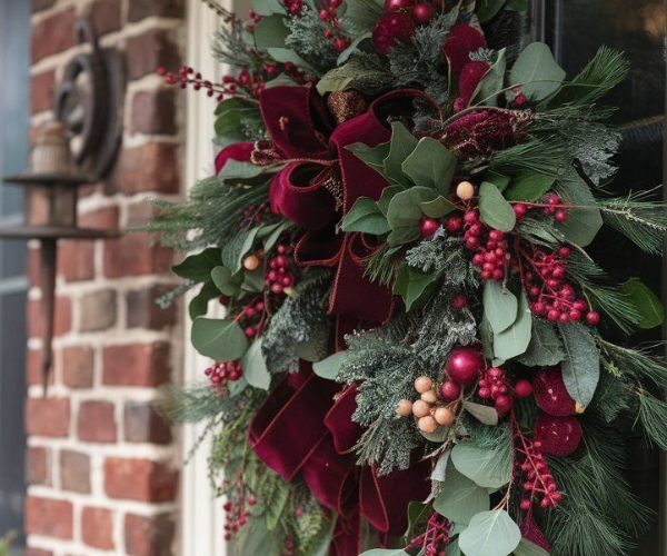 vintage inspired christmas wreath