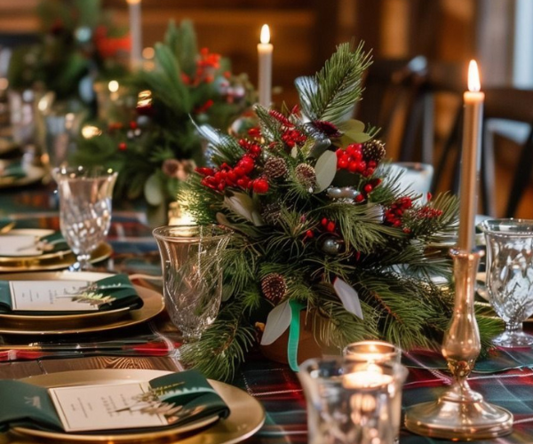 vintage inspired christmas table decor