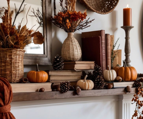how to style the perfect fall mantel